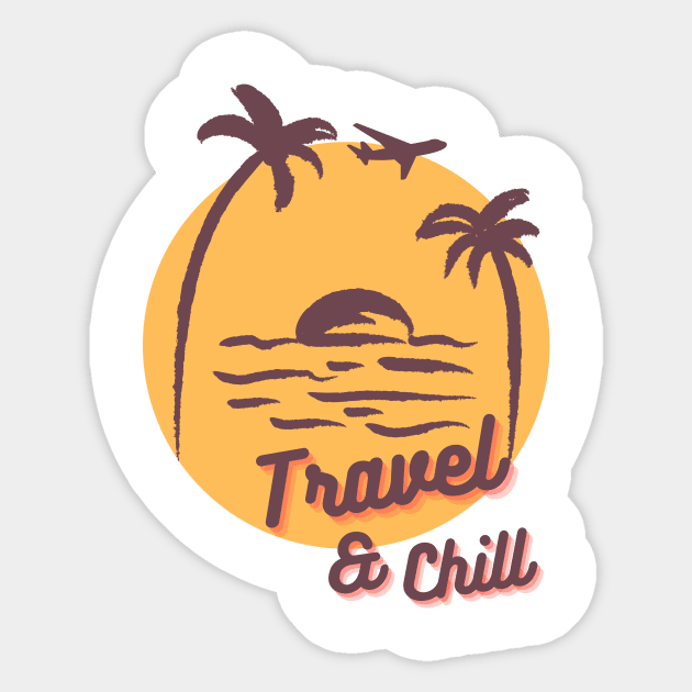 Travel And Chill Traveller Sticker by MinimalSpace